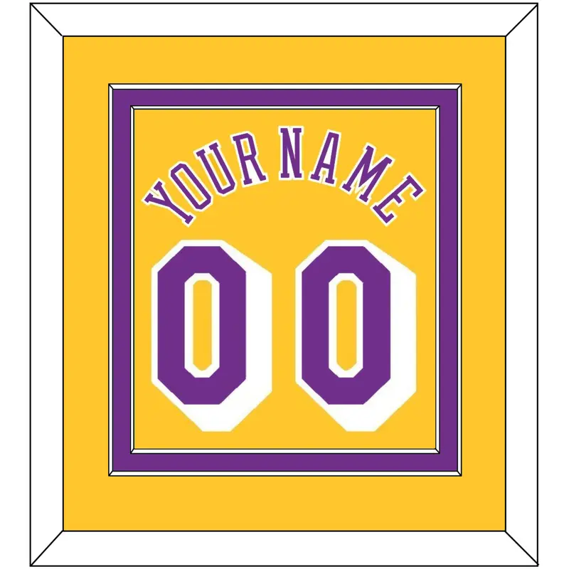 Los Angeles Name & Number - Home Yellow (1978-1997) - Double Mat 2
