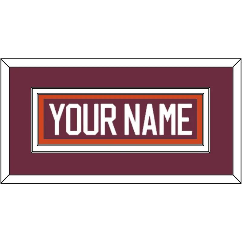 Virginia Tech Hockey Nameplate - Road Maroon - Double Mat 2