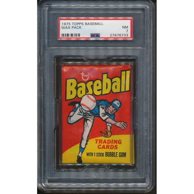 1975 Topps Baseball Unopened Wax Pack PSA 7