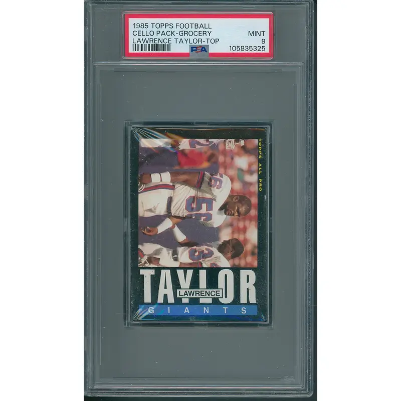 1985 Topps Football Unopened Grocery Cello Pack PSA 9 Taylor Top *5325