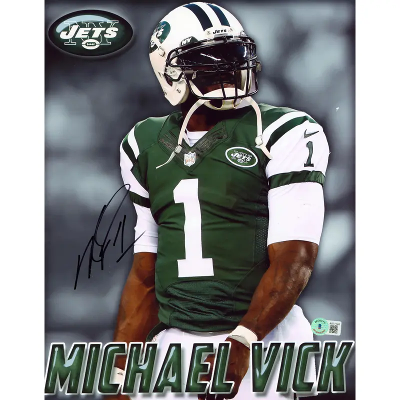 Jets Michael Vick Authentic Signed 11x14 Photo Autographed BAS #AD77148