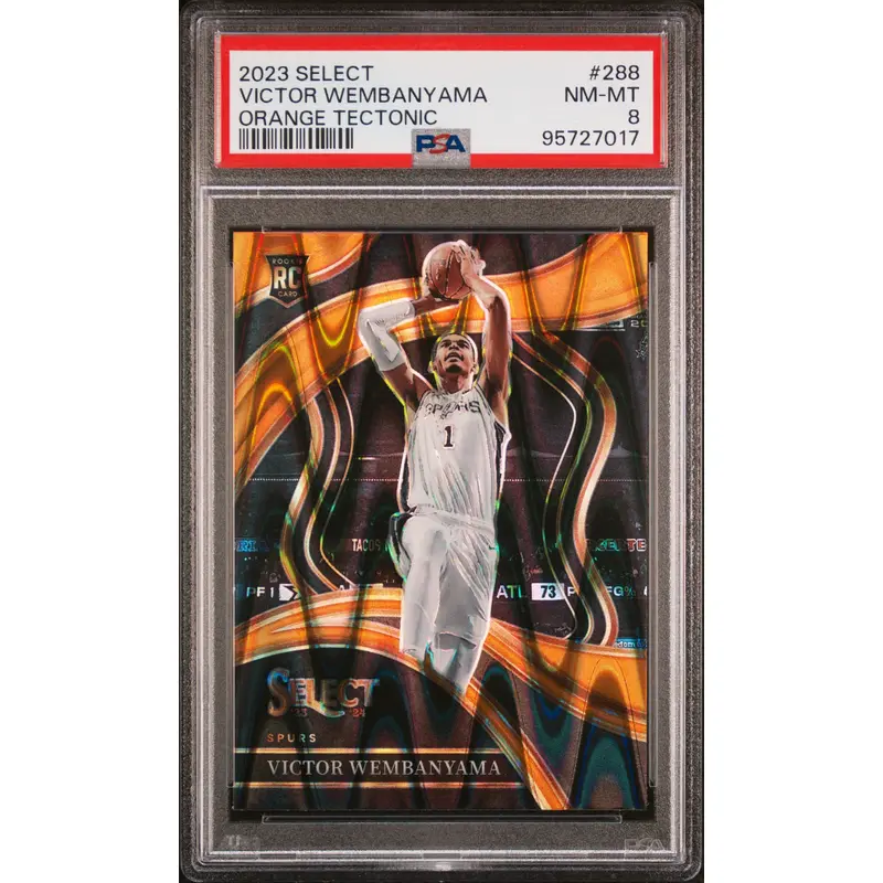 Victor Wembanyama 2023 Select Rookie #288 Orange Tectonic PSA 8 Nm-Mint