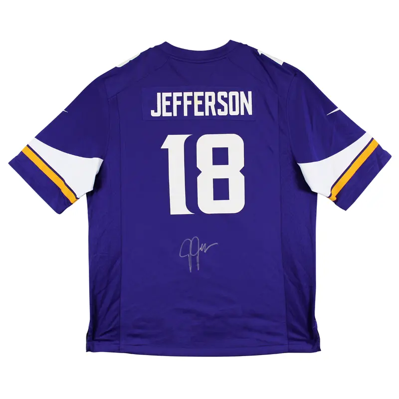 Vikings Justin Jefferson Signed Purple Nike Game Jersey BAS Witnessed #W901829