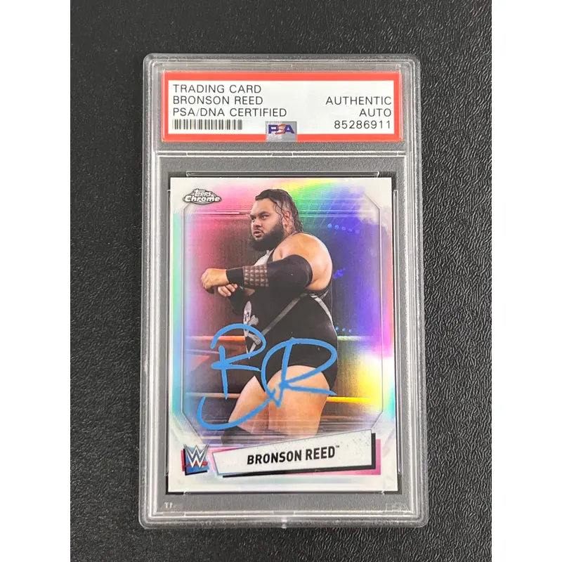 2021 Topps Chrome #76 Bronson Reed Signed Card AUTO PSA/DNA Slabbed WWE