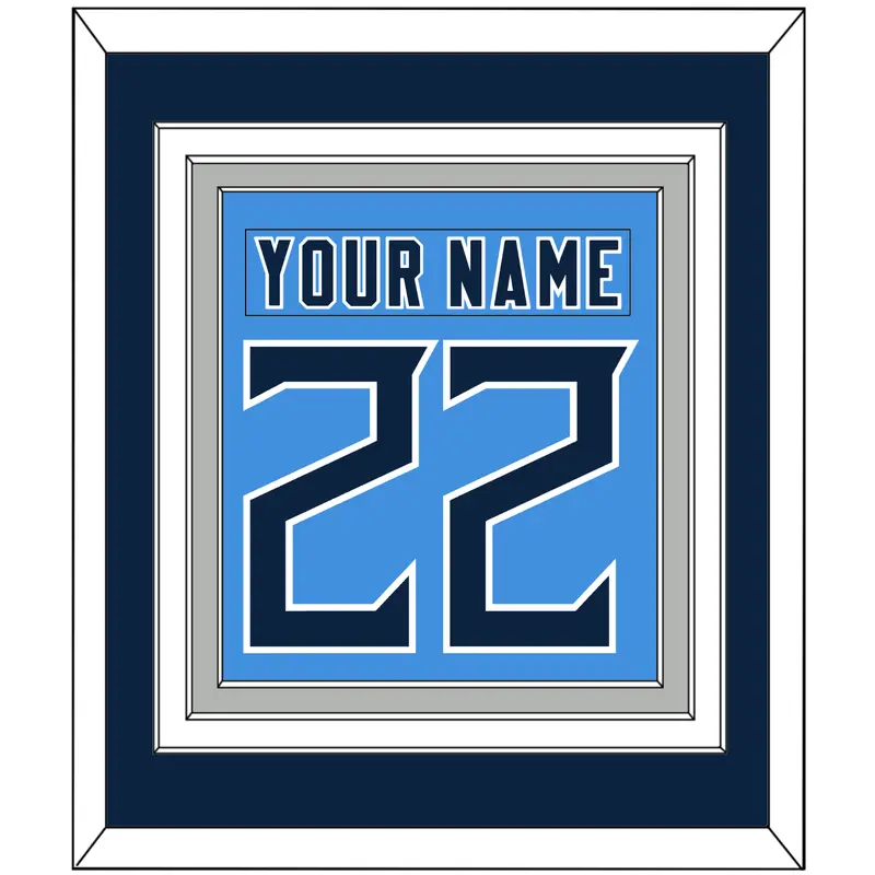 Tennessee Nameplate & Number (Back) Combined - Alternate Light Blue - Triple Mat 3