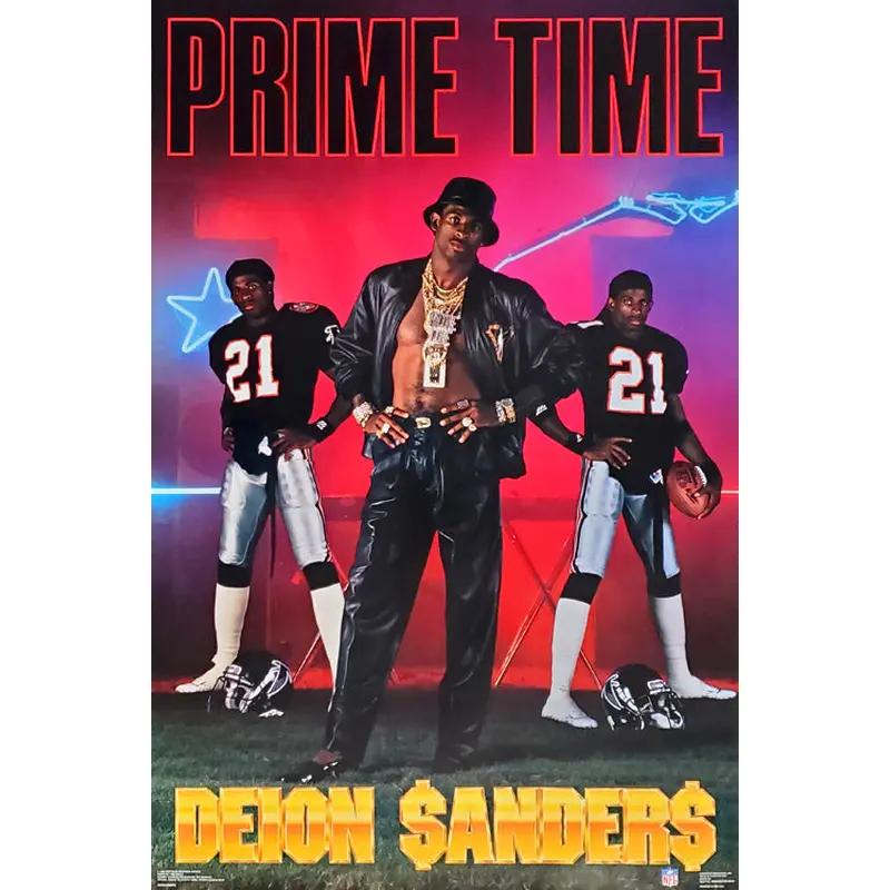 Deion Sanders "PRIME TIME" Atlanta Falcons NFL Football Poster - Costacos Brothers 1990