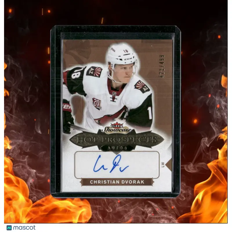 2016-17 Fleer Showcase Christian Dvorak Hot Prospects Rookie Auto 421/499 #162