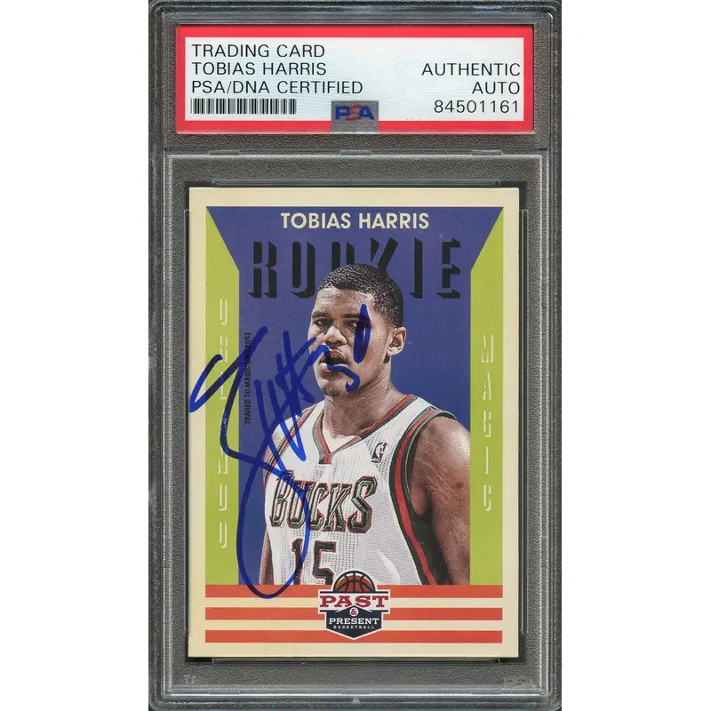 2012-13 PANINI PAST & PRESENT #173 Tobias Harris Signed Card AUTO PSA Slabbed RC Rookie