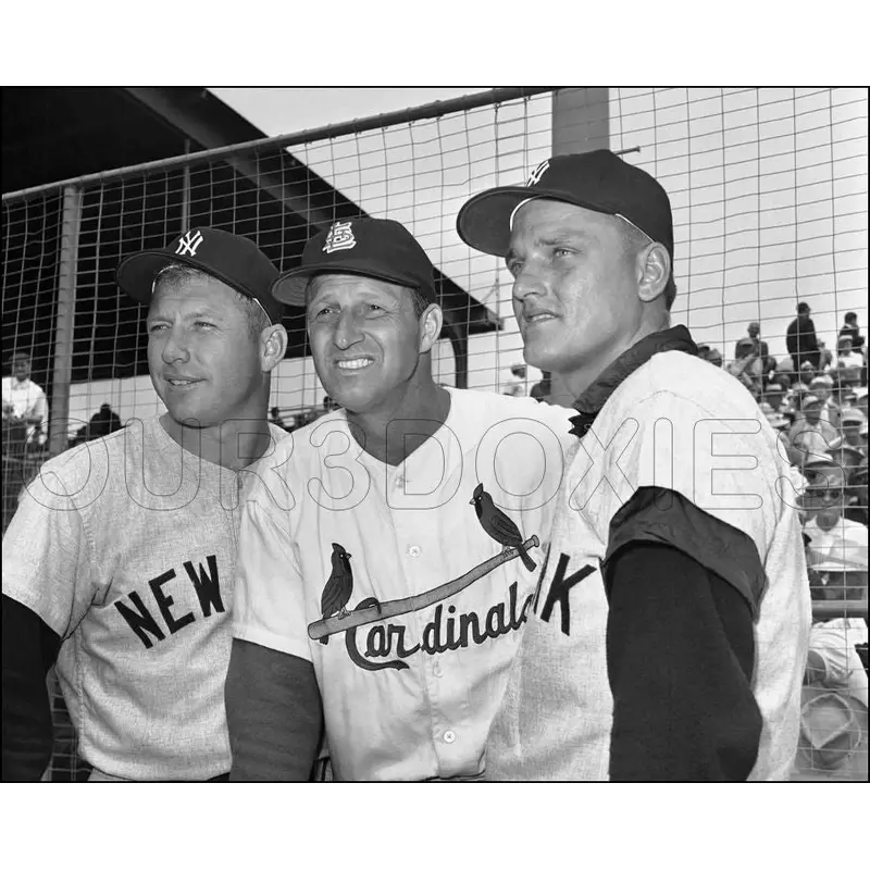 Mickey Mantle Stan Musial 8X10 Photo - Roger Maris 1962 Yankees Cardinals - 11917