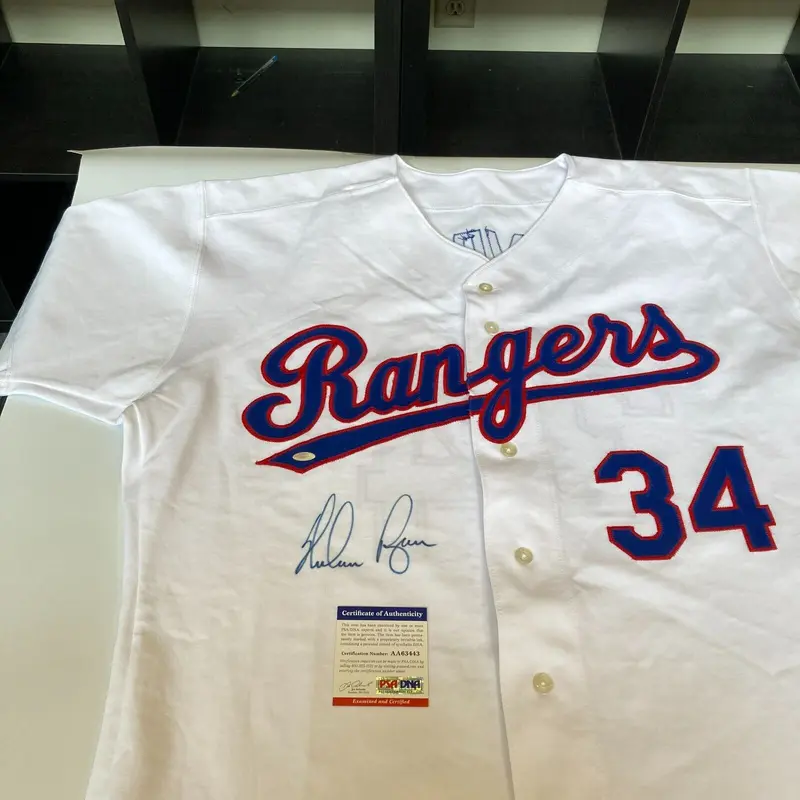 Nolan Ryan Signed Authentic 1990's Texas Rangers Game Model Jersey PSA DNA COA