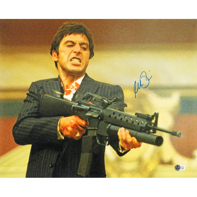 Al Pacino Scarface Authentic Signed 16x20 Horizontal Shooting Photo BAS 2