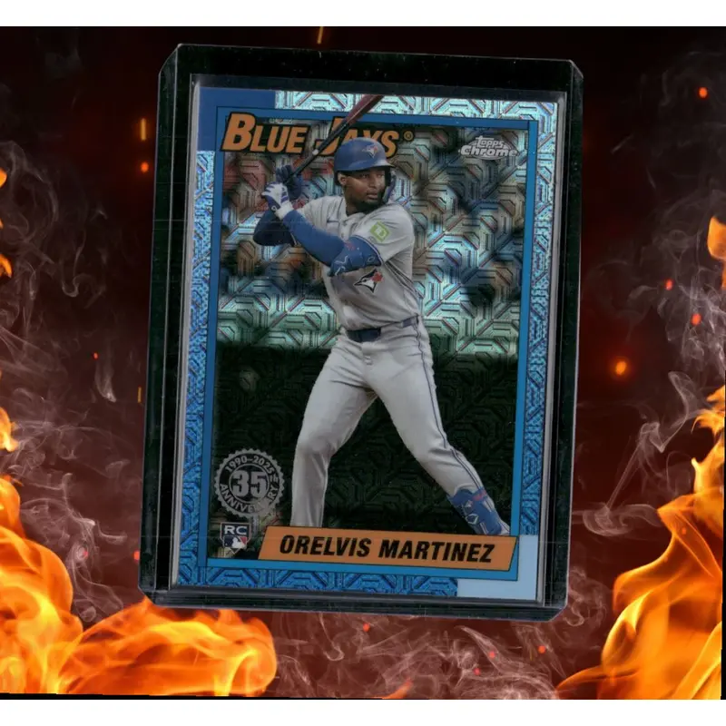 2025 Topps Orelvis Martinez Retro 1990 Anniversary Mojo Chrome Rookie #T90C-42