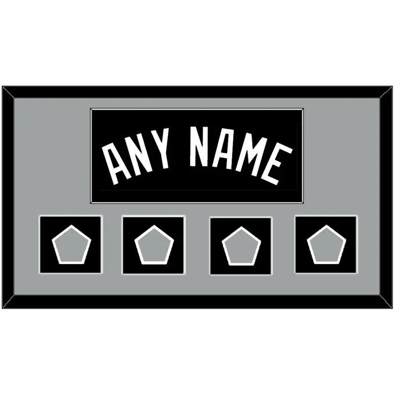 San Antonio Name With 4 Finals Patches - Road Black (1989-2002) - Single Mat 2
