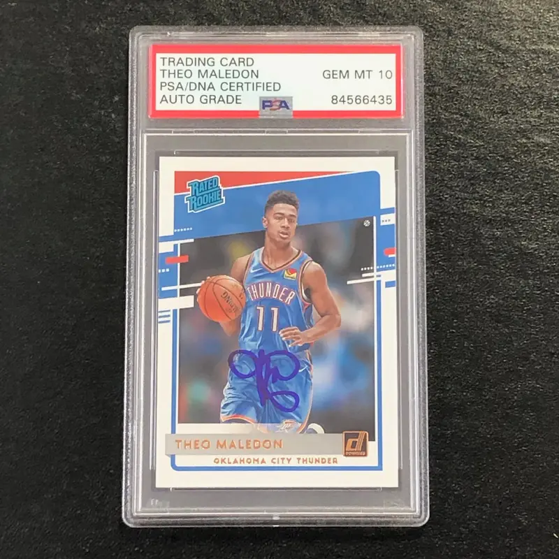 2020-21 Donruss Rated Rookie #242 Theo Maledon Signed Card AUTO 10 PSA Slabbed RC