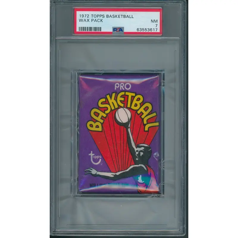 1972 Topps Basketball Unopened Wax Pack PSA 7