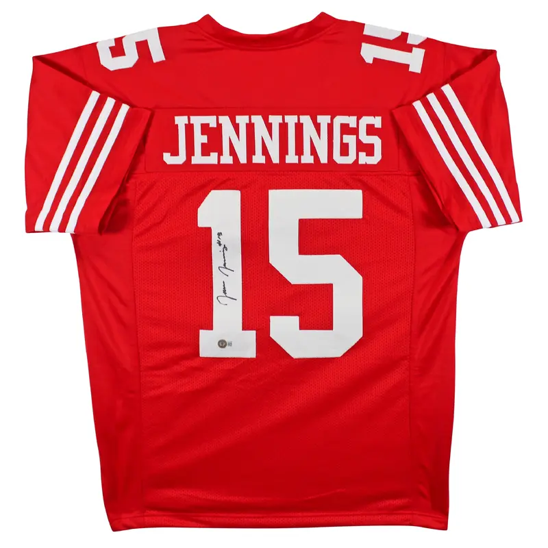 Jauan Jennings Authentic Signed Red Pro Style Jersey Autographed BAS