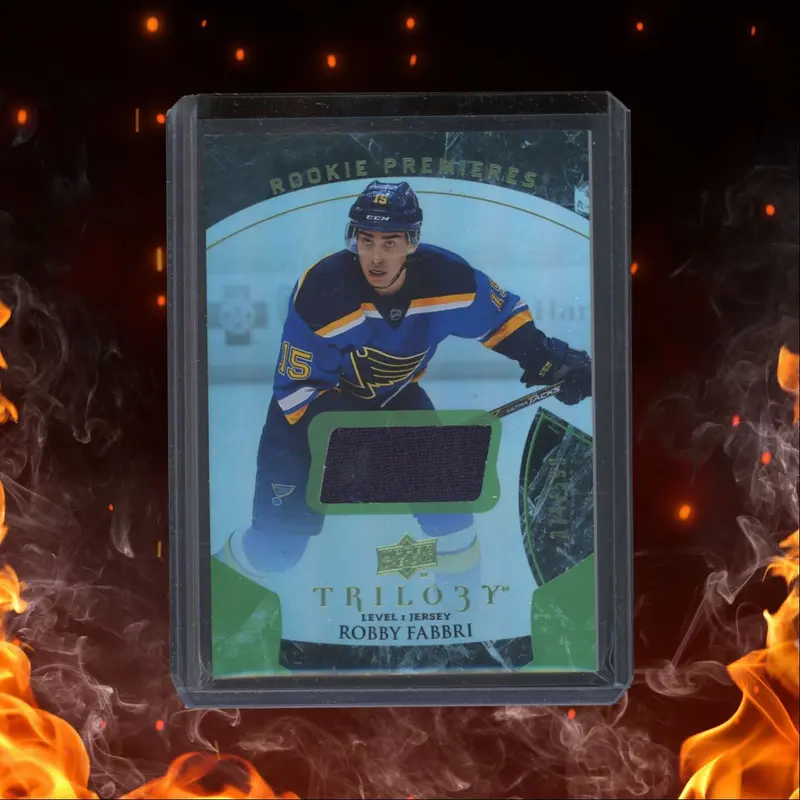 2015-16 Upper Deck Trilogy Robby Fabbri Premieres Green Jersey Rookie 374/599