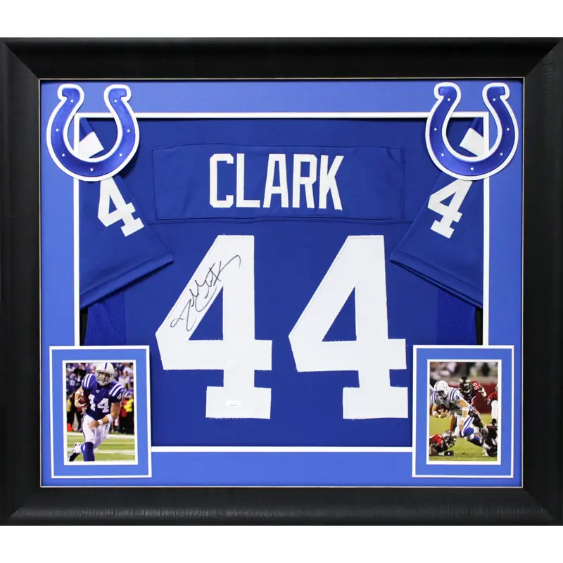 Dallas Clark Authentic Signed Blue Pro Style Framed Jersey JSA Witness