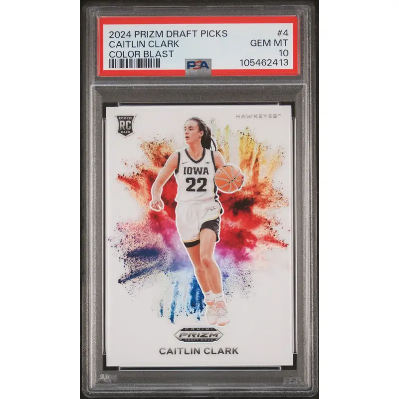 Caitlin Clark 2024 Panini Prizm Draft Picks Color Blast PSA 10 Gem Mint