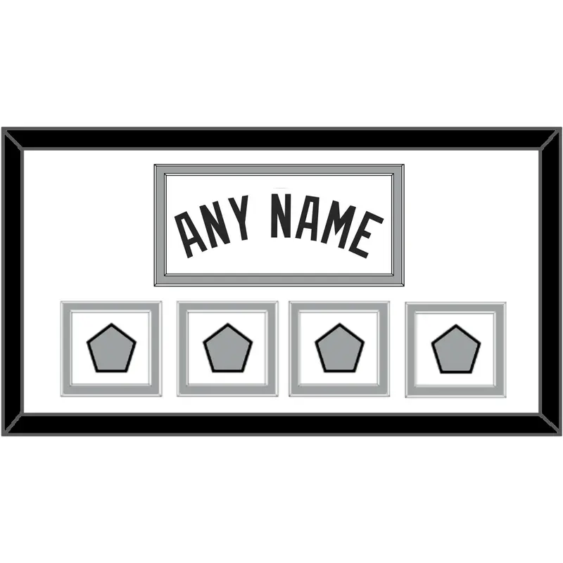 San Antonio Name With 4 Finals Patches - Home White (2002-2017) - Double Mat 1