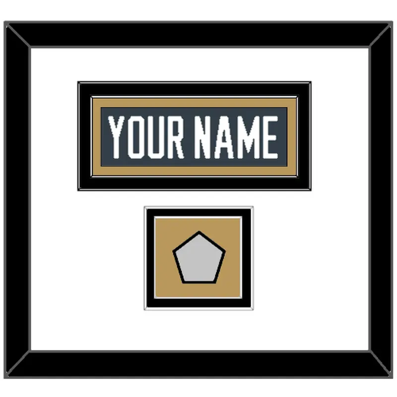 Vegas Nameplate & 2023 Stanley Cup Finals Patch - Home Steel Gray - Double Mat 1