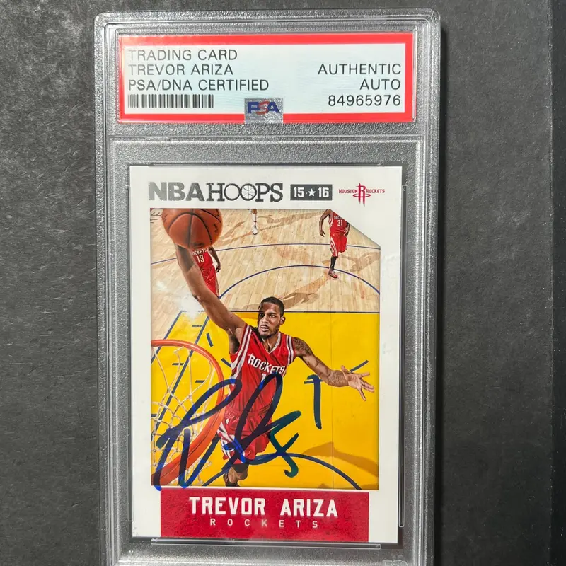 2015-16 Panini Hoops #130 Trevor Ariza Signed Card AUTO PSA Slabbed Rockets