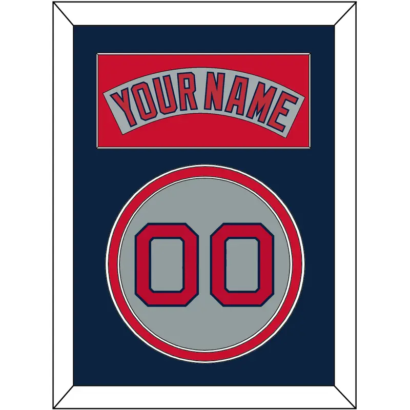 Boston Nameplate & Number - Road Gray (1992-2008) - Double Mat 4