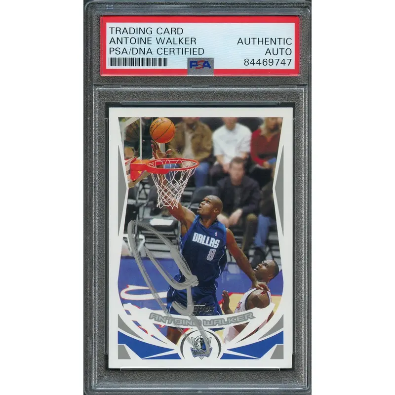 TOPPS 2004-05 #88 ANTOINE WALKER Signed Card AUTO PSA Slabbed DALLAS MAVERICKS