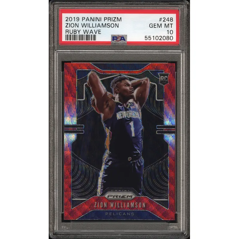 Zion Williamson 2019 Panini Prizm Ruby Wave #249 PSA 10 Gem Mint