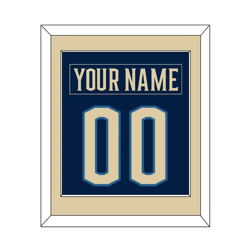 Columbus Nameplate & Number (Back) Combined - Alternate Navy Blue - Single Mat 3