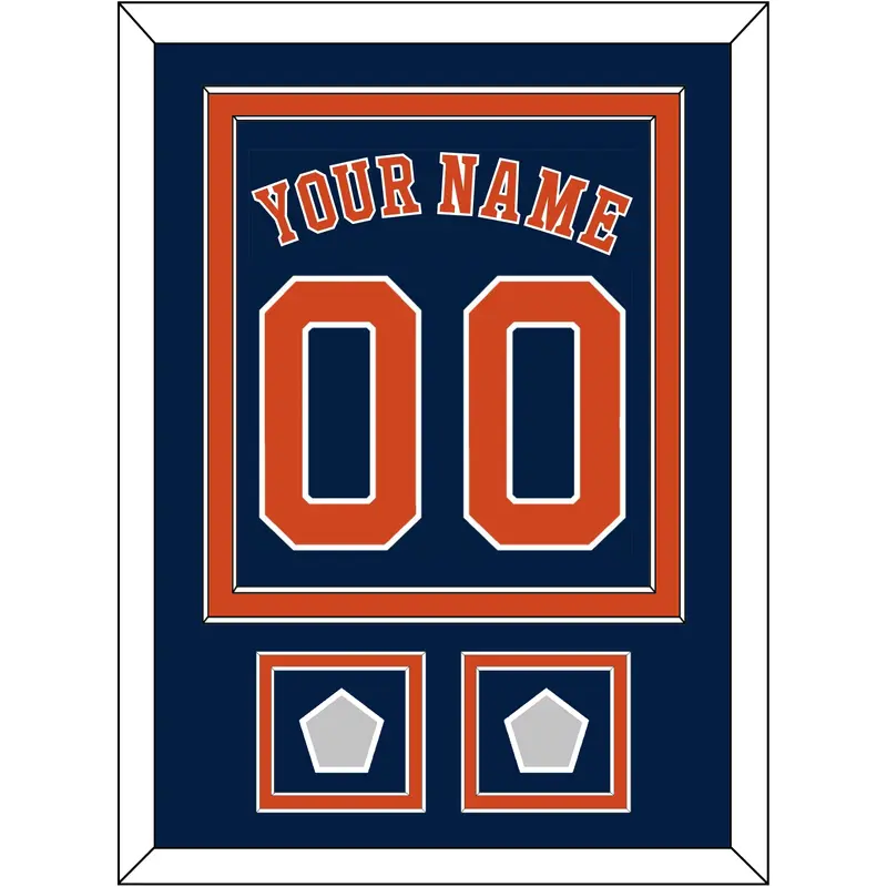 Houston Name, Number & 2 World Series Jersey Patches - Alternate Blue - Double Mat 2