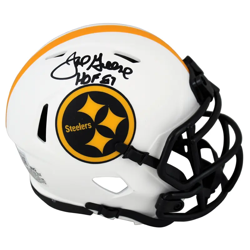 Steelers Joe Greene HOF 87 Authentic Signed Lunar Speed Mini Helmet BAS Witness