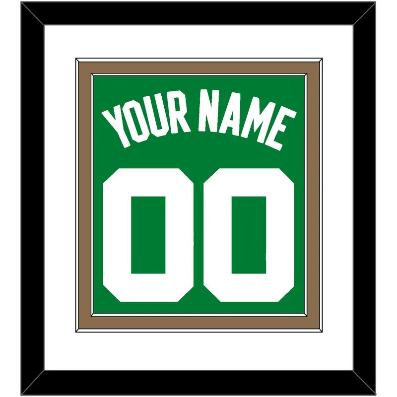 Boston Name & Number - Green Icon - Double Mat 1
