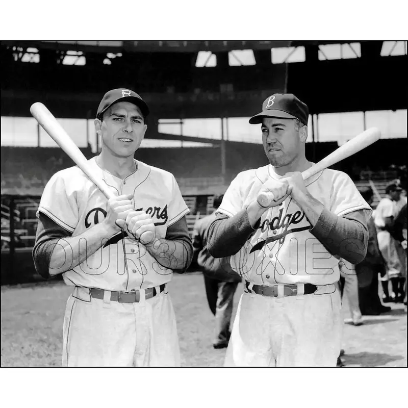 Duke Snider Gil Hodges 8X10 Photo - 1955 Brooklyn Dodgers  - 1840