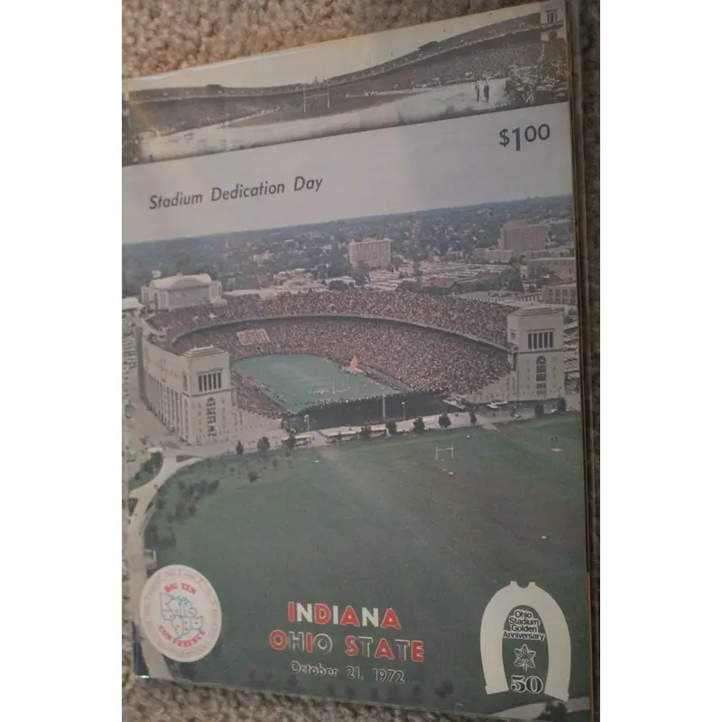 1972 Indiana University vs Ohio State Football Program, OSU Stadium Dedication Day