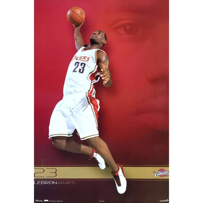 LeBron James "Red Dawn" Cleveland Cavaliers NBA Action Poster - Costacos 2003