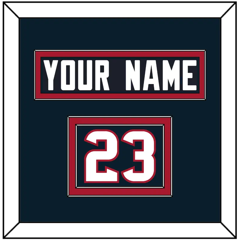 Houston Nameplate & Number (Shoulder) - Home Blue (2002-2023) - Double Mat 2
