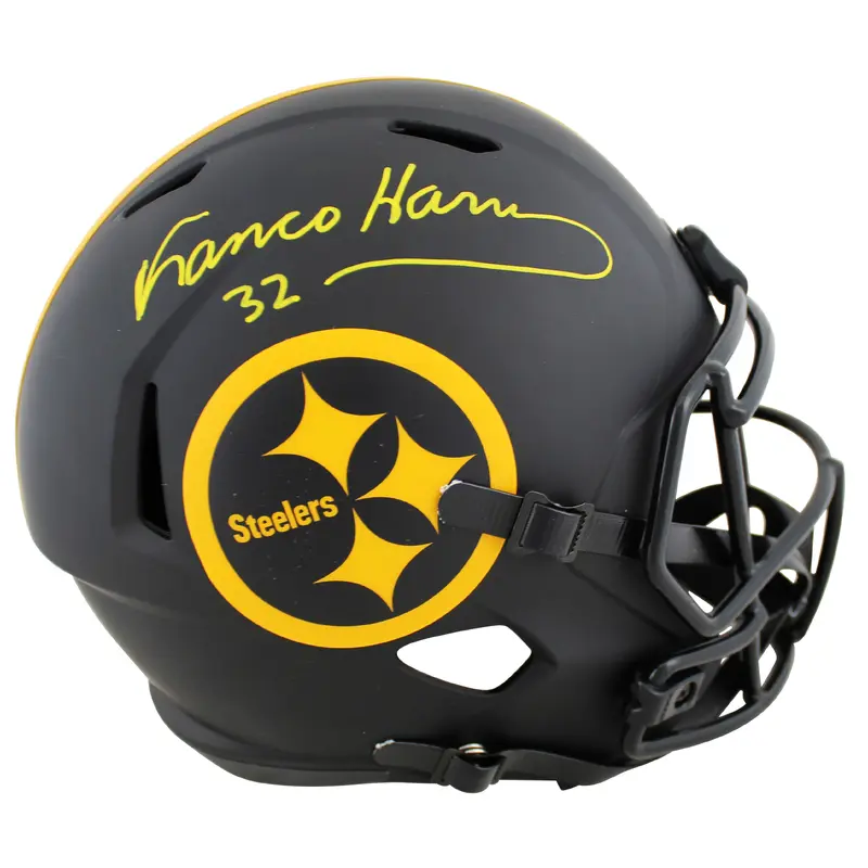 Steelers Franco Harris Signed Eclipse Full Size Speed Rep Helmet BAS Witnessed
