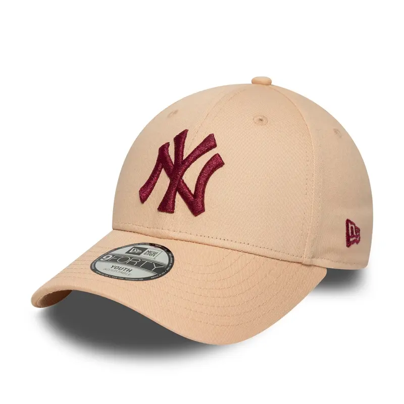 New York Yankees Youth MLB Metallic Pastel Pink 9FORTY Adjustable Cap