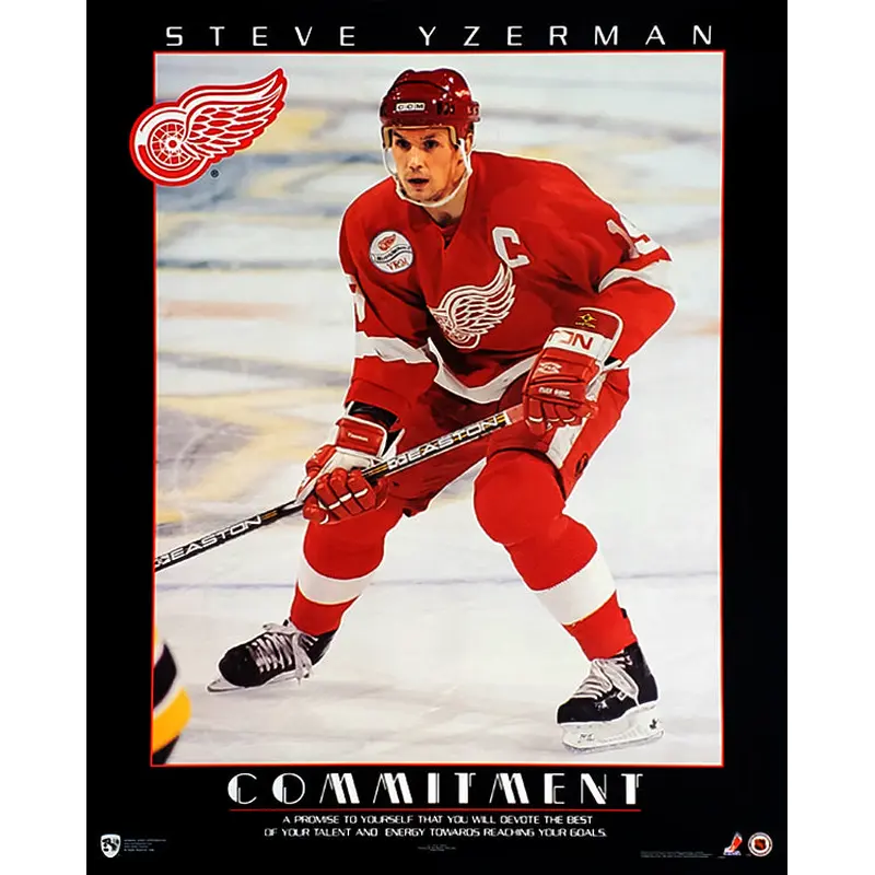 Steve Yzerman "Commitment" Detroit Red Wings Poster - Norman James 1998