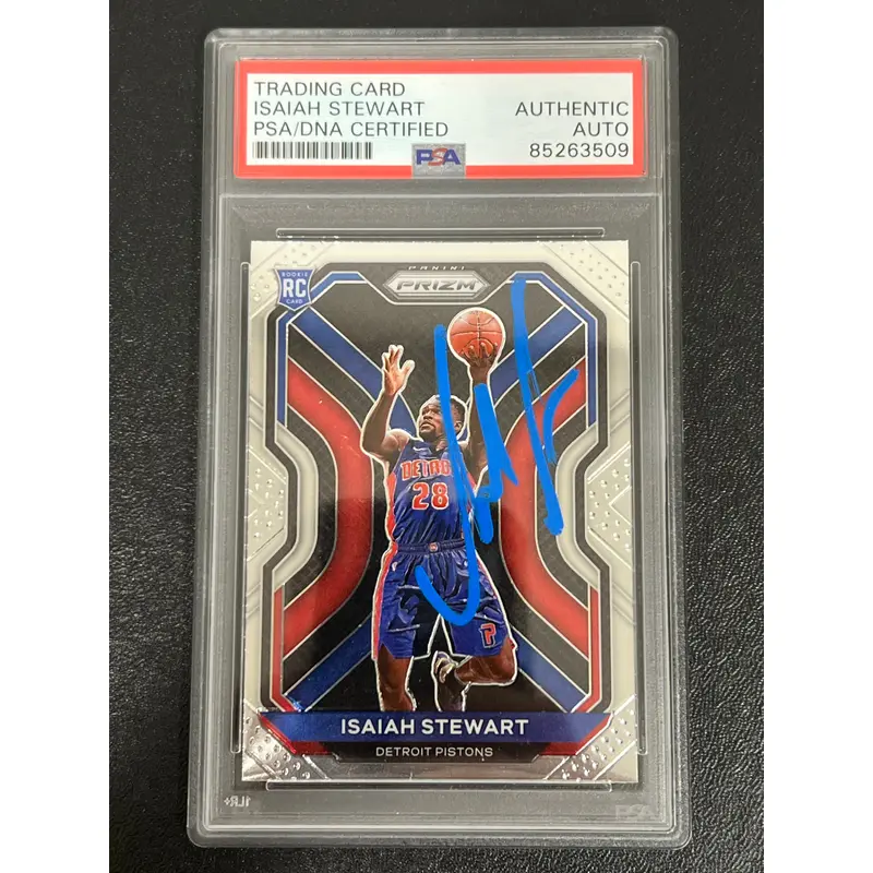 2020-21 Panini Prizm #254 ISAIAH STEWART Signed Card AUTO PSA Slabbed RC Pistons
