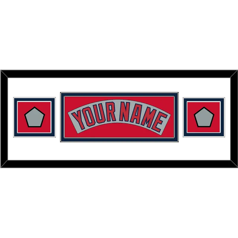 Boston Nameplate & Two World Series Champions Patches - Road Gray (1992-2008)- Double Mat 6