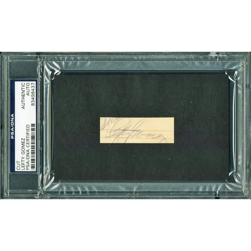 Yankees Lefty Gomez Authentic Signed .75X2.25 Cut Autograph PSA/DNA Slabbed