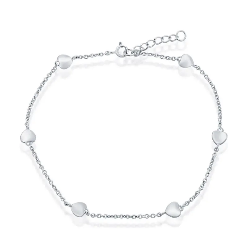 Sterling Silver Heart Anklet