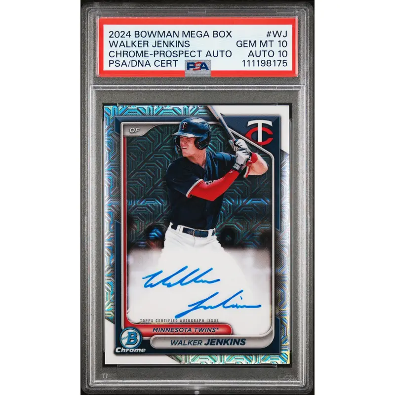 Walker Jenkins 2024 Bowman Chrome Mega Box Auto PSA 10 Auto 10