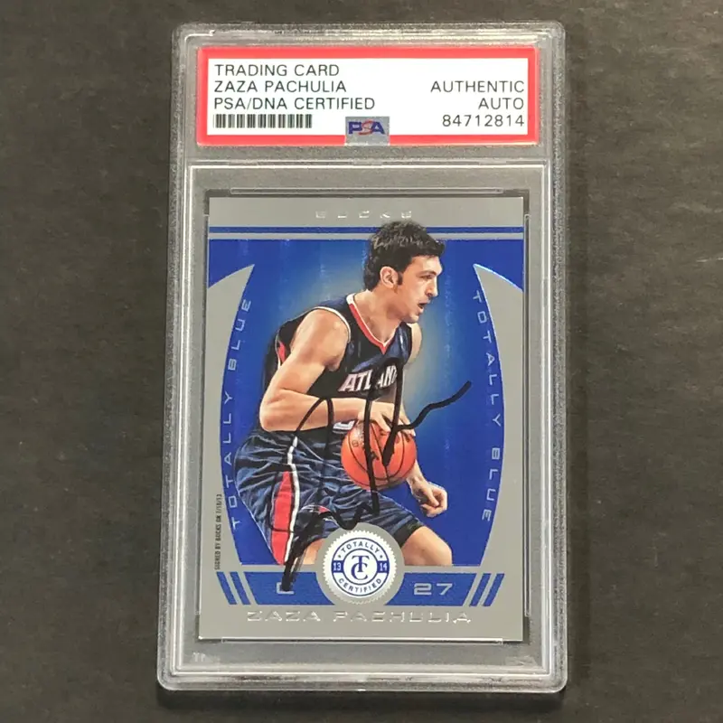 2013-14 Panini TC #165 Zaza Pachulia Signed Card AUTO PSA Slabbed Bucks