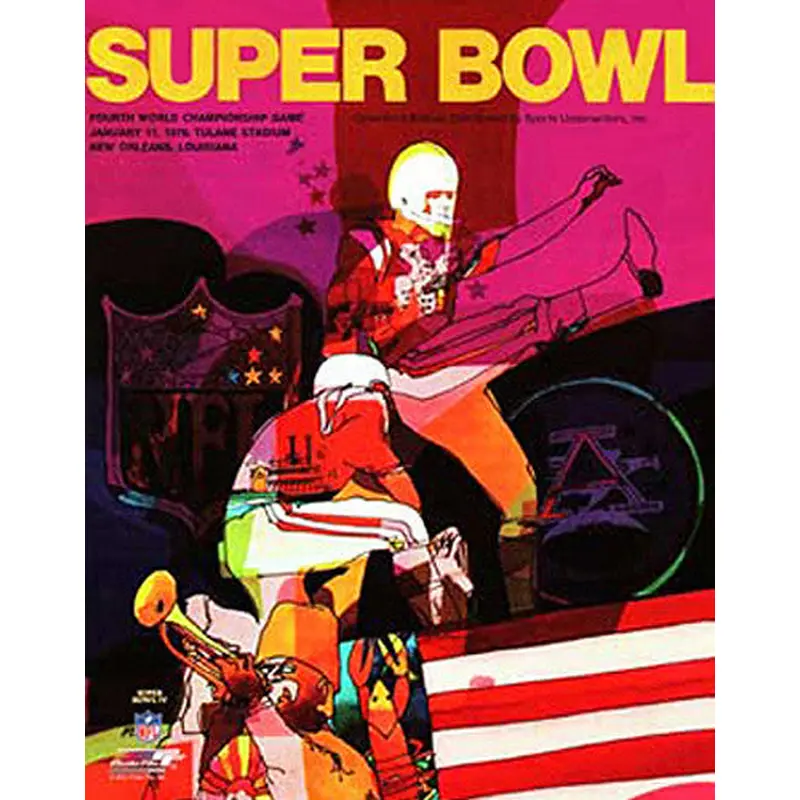 Super Bowl IV (1970) Official Event Poster Premium Reprint Edition - Photofile Inc.