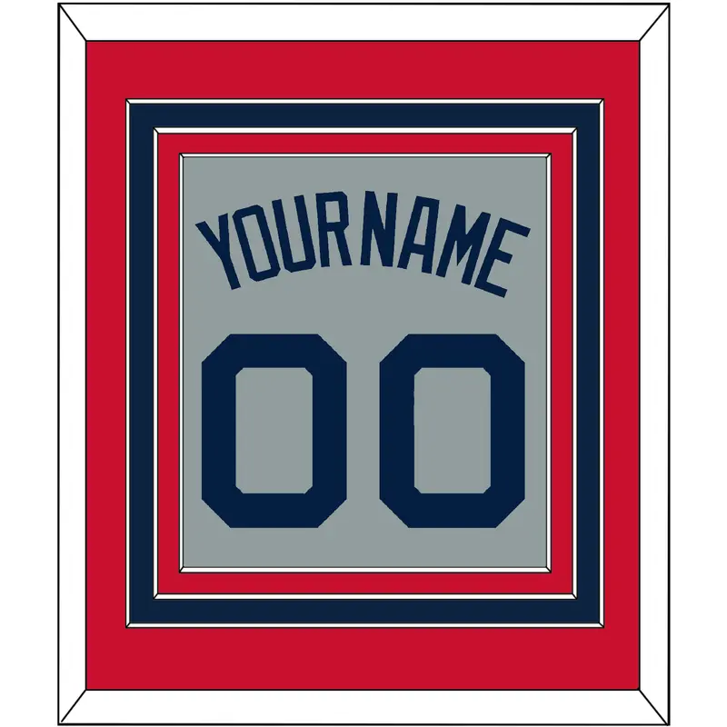Boston Name & Number - Road Gray (2009-2013) - Triple Mat 2