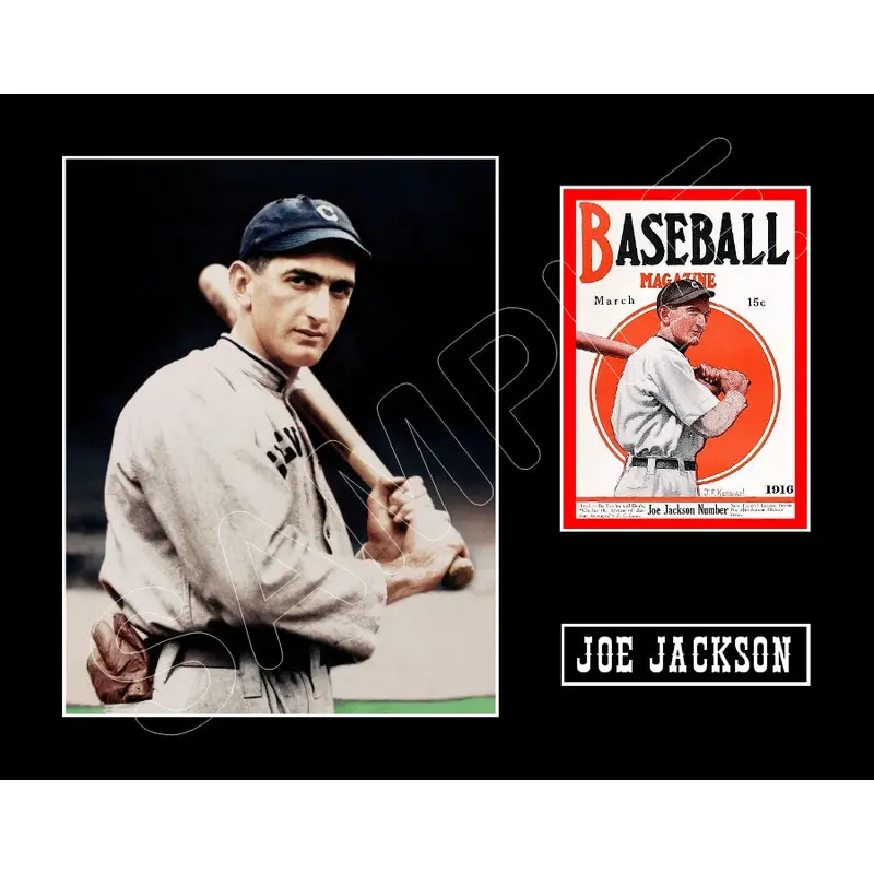 Joe Jackson 1916 Baseball Magazine Matted Photo Display 11X14 - Cleveland Naps - 1560