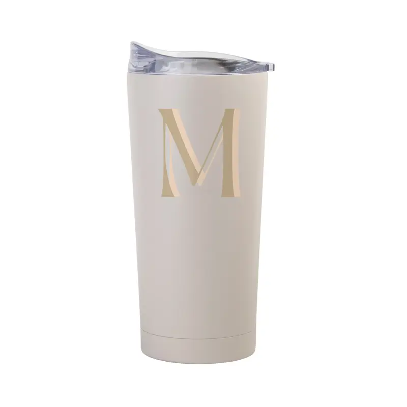 Bachelorette Sand 20oz Letter M Powder Coat Tumbler